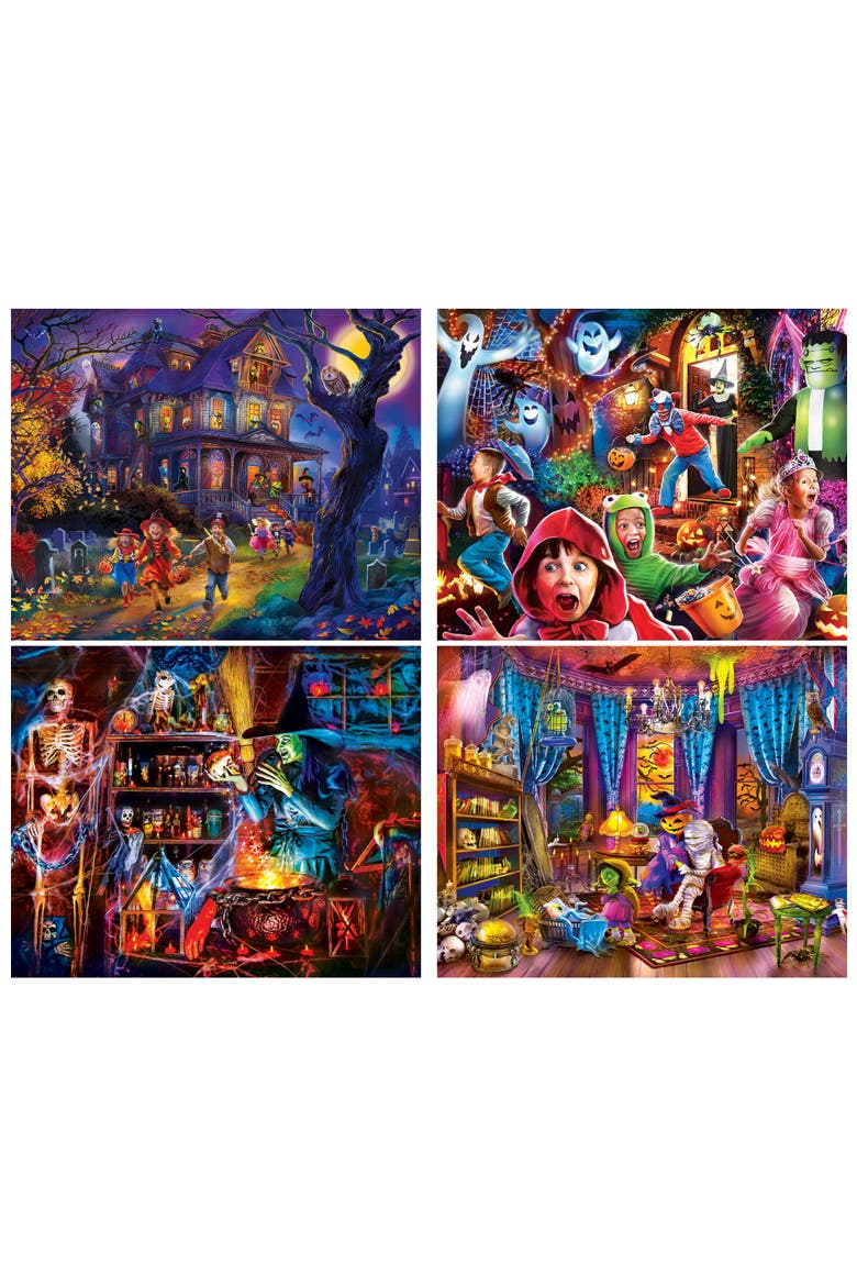 Halloween Glow 100pc Puzzles 4-Pack, Alternate, color, Multicolor