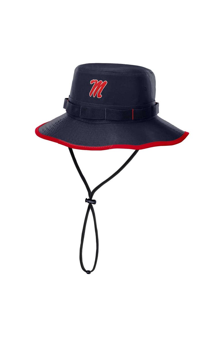 Men's Nike Navy Ole Miss Rebels 2024 Sideline Apex Performance Boonie Bucket Hat, Main, color, Navy