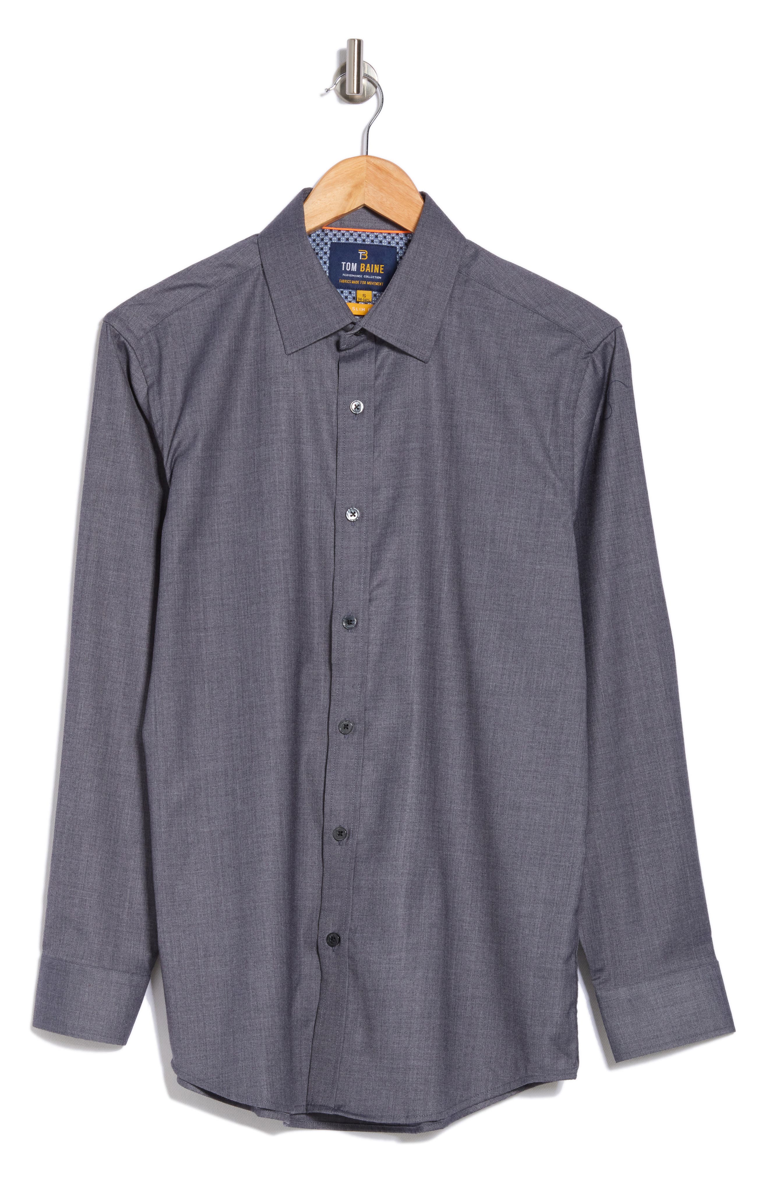 TOM BAINE Denim Performance Button-Up Shirt