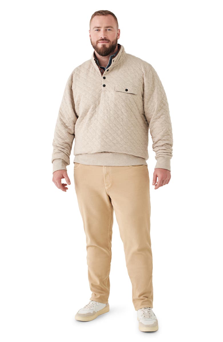 Faherty Brand Epic Quilted Fleece Pullover, Alternate, color, Oatmeal Melange