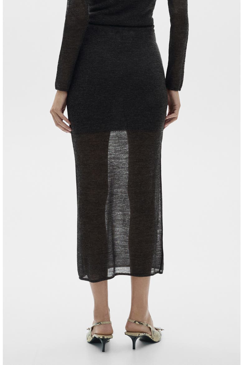 Semisheer Midi Skirt, Alternate, color, DARK HEATHER GREY
