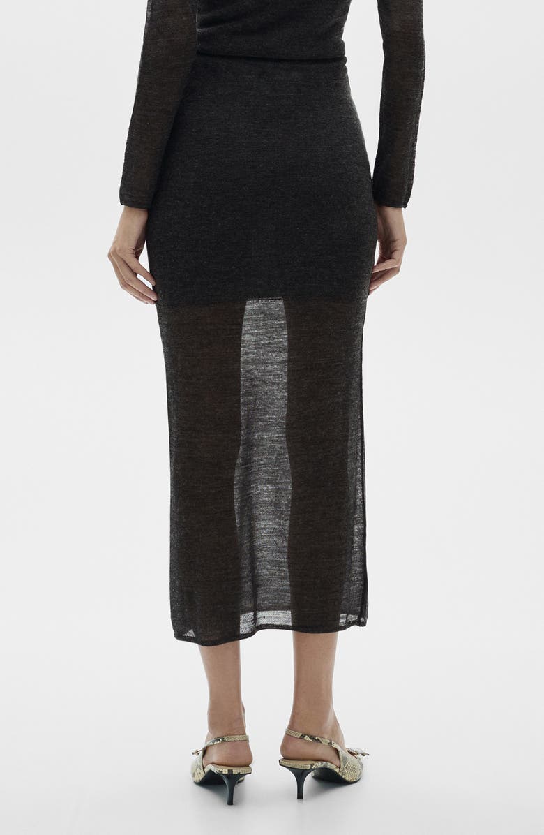 MANGO Semisheer Midi Skirt, Alternate, color, 
