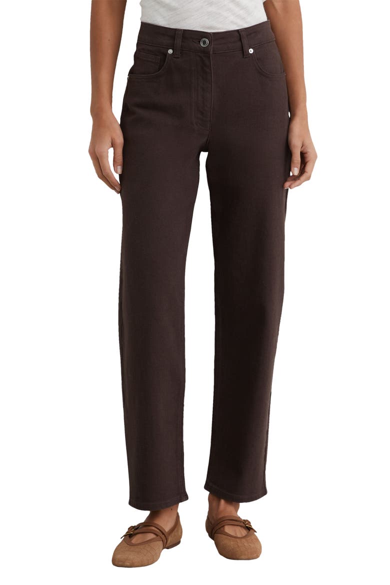 Selin Mid Rise Straight Leg Jeans, Main, color, CHOCOLATE