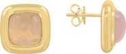 EFFY Cushion Pink Stone Goldtone Plated Silver Stud Earrings