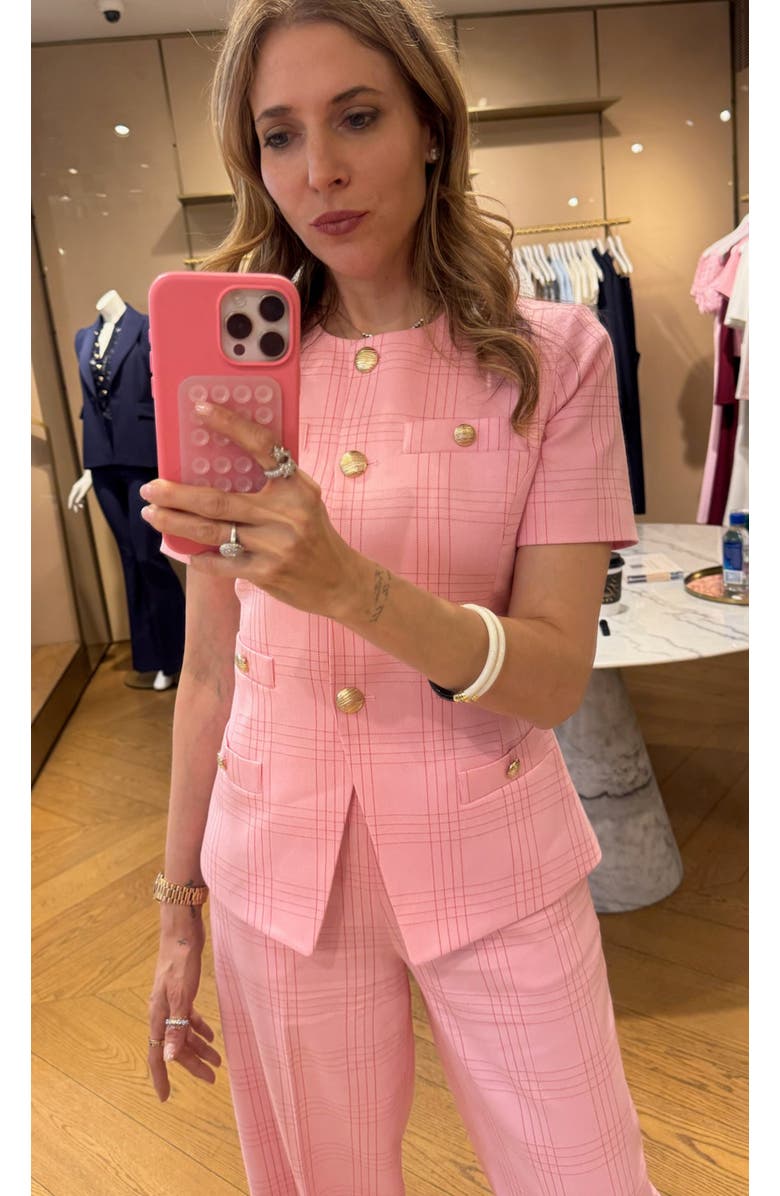 Generation Love Reyes Windowpane Suiting Jacket, Alternate, color, Pink/Red Plaid