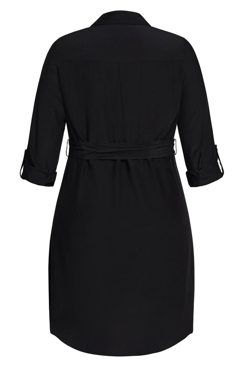 Wonderlust Long Sleeve Belted Shirtdress, Alternate, color, BLACK