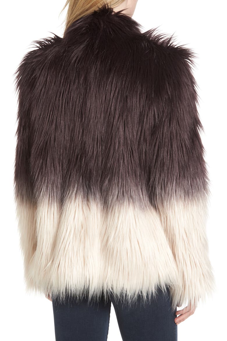 Faux Fur Jacket, Alternate, color, PURPLE COMBO