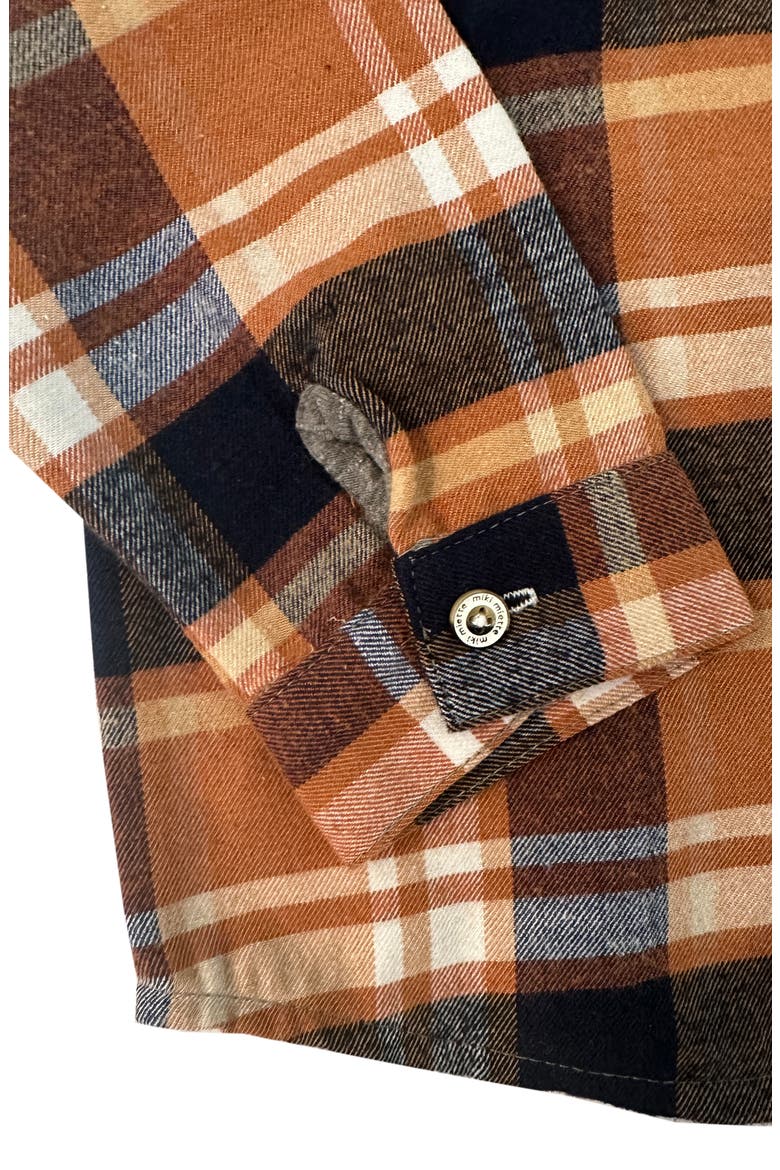 Kids' Mateo Plaid Hooded Cotton Button-Up Shirt, Alternate, color, SIERRA