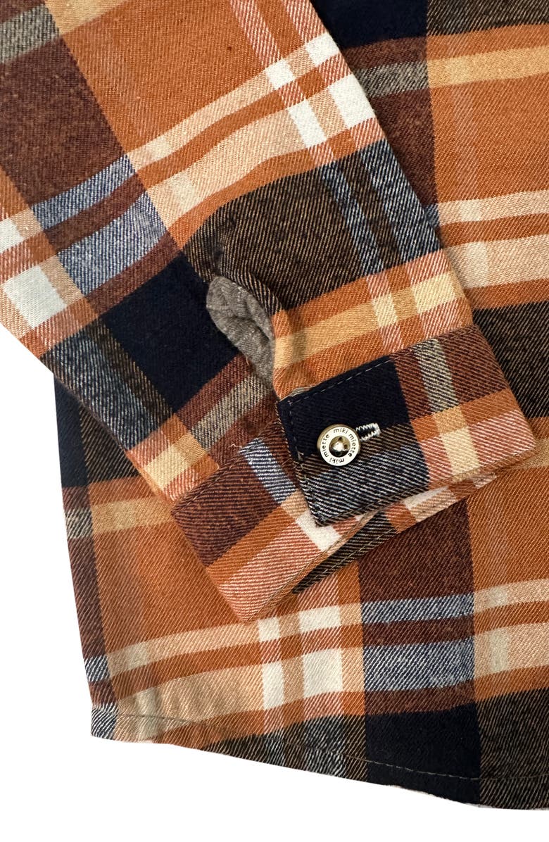 Miki Miette Kids' Mateo Plaid Hooded Cotton Button-Up Shirt, Alternate, color, 