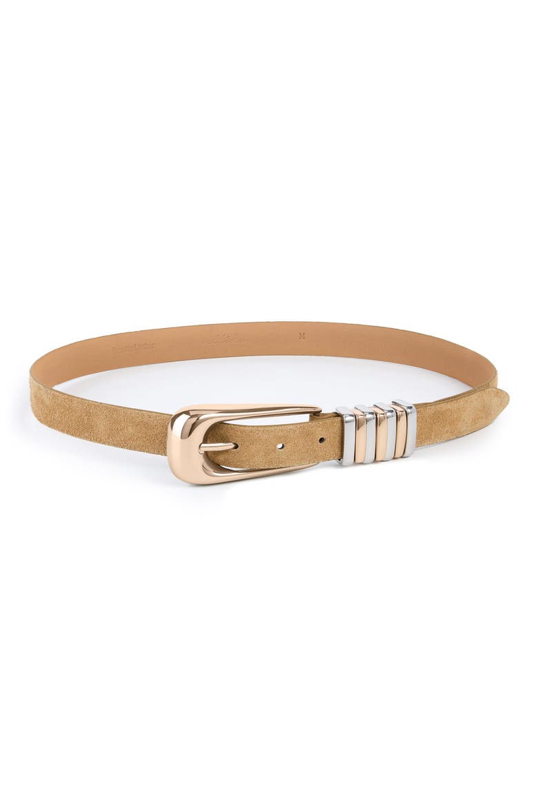 Two-Tone Keeper Leather Belt, Main, color, SHIITAKE