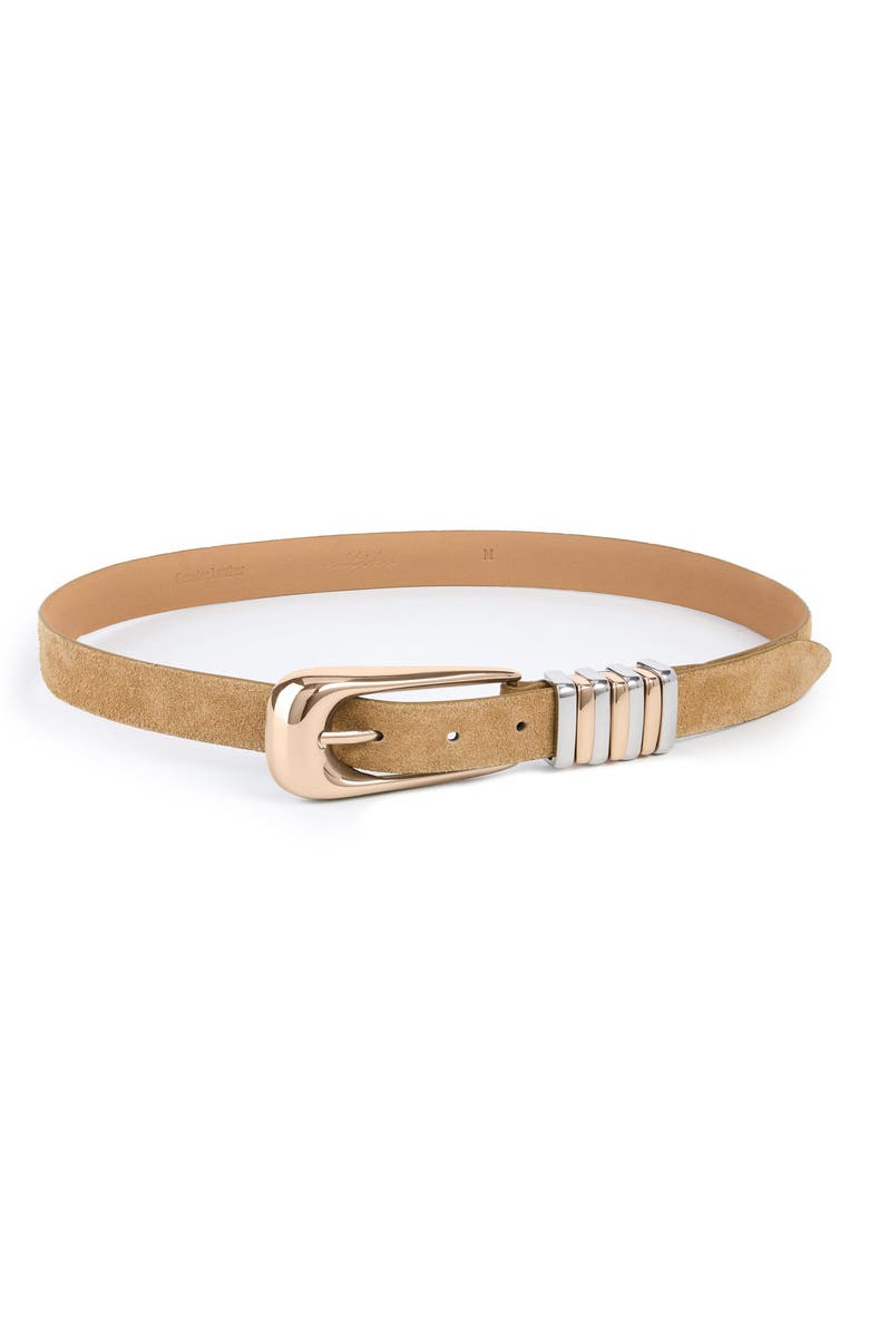 Ettika Metal Core Suede Belt, Main, color, Shiitake