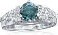 SOUZANA by Suzy Levian 14K White Gold 1.27ct Blue Diamond & 0.53cttw Diamond Ring