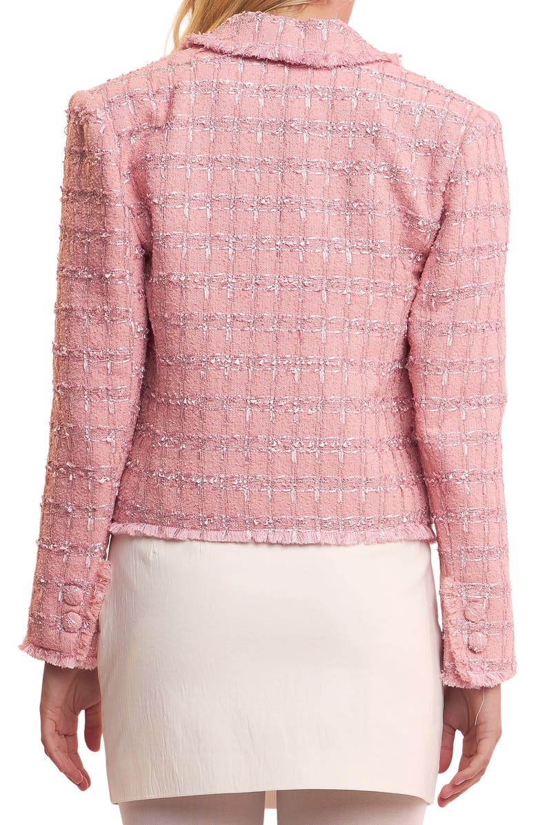 English Factory Tweed Fringe Blazer, Alternate, color,