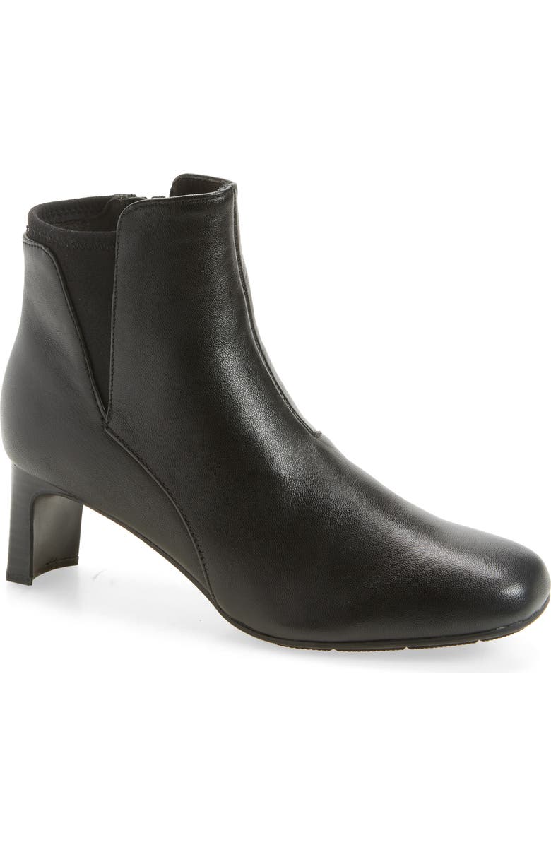 Clarks<sup>®</sup> Kyndall Faye Bootie, Main, color, Black Leather
