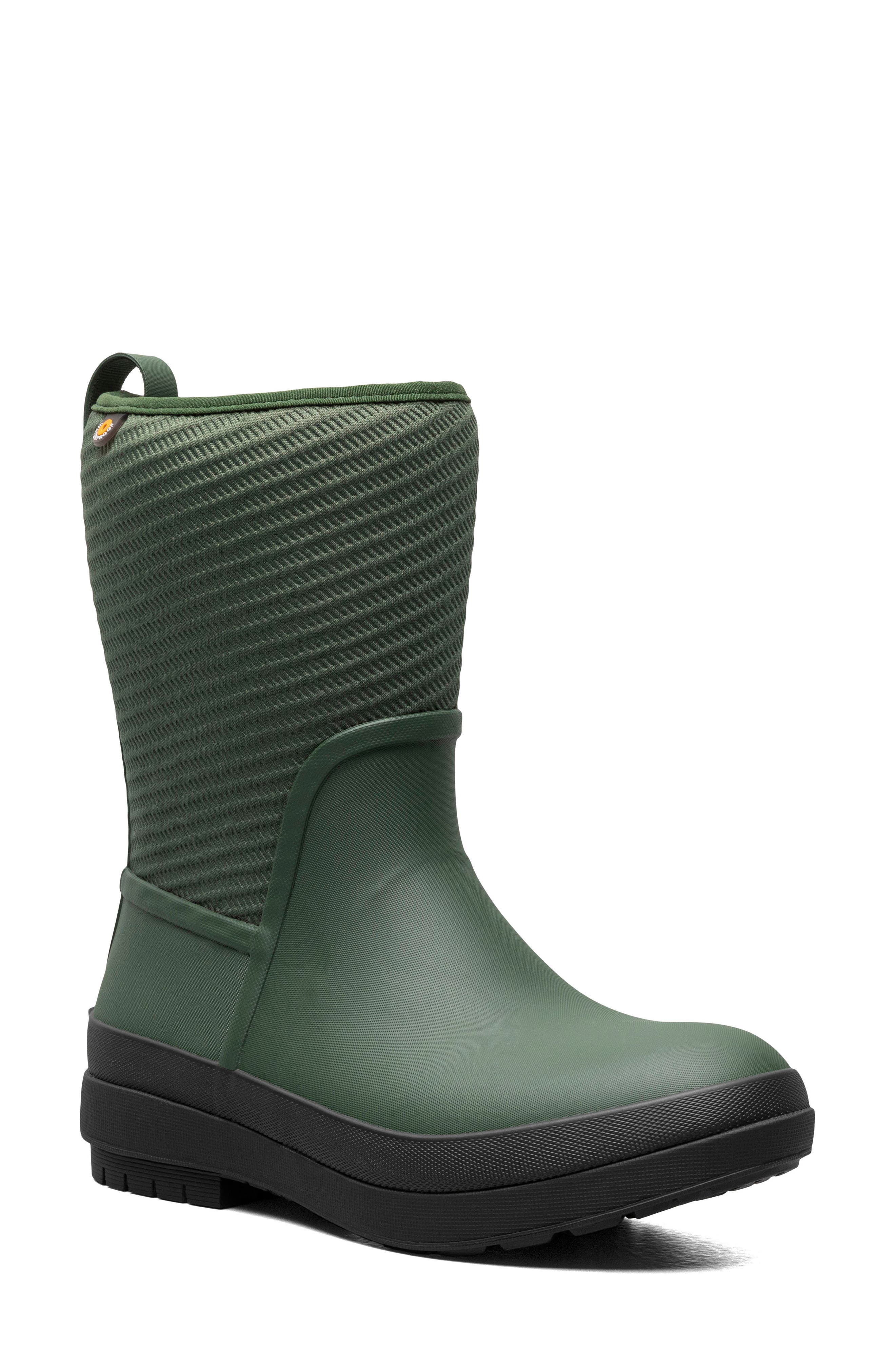Crandall II Mid Waterproof Rain Boot, Main, color, GREEN