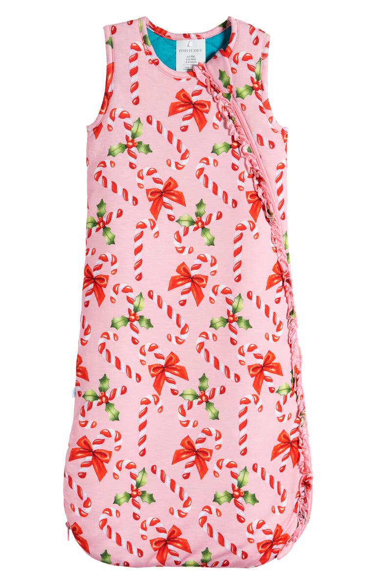 Posh Peanut Helen Candy Cane Print 2.5 TOG Weighted Wearable Blanket, Main, color,