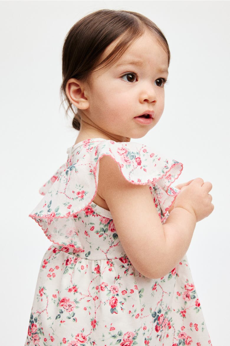 Floral-print Cotton Dress, Alternate, color, White/floral
