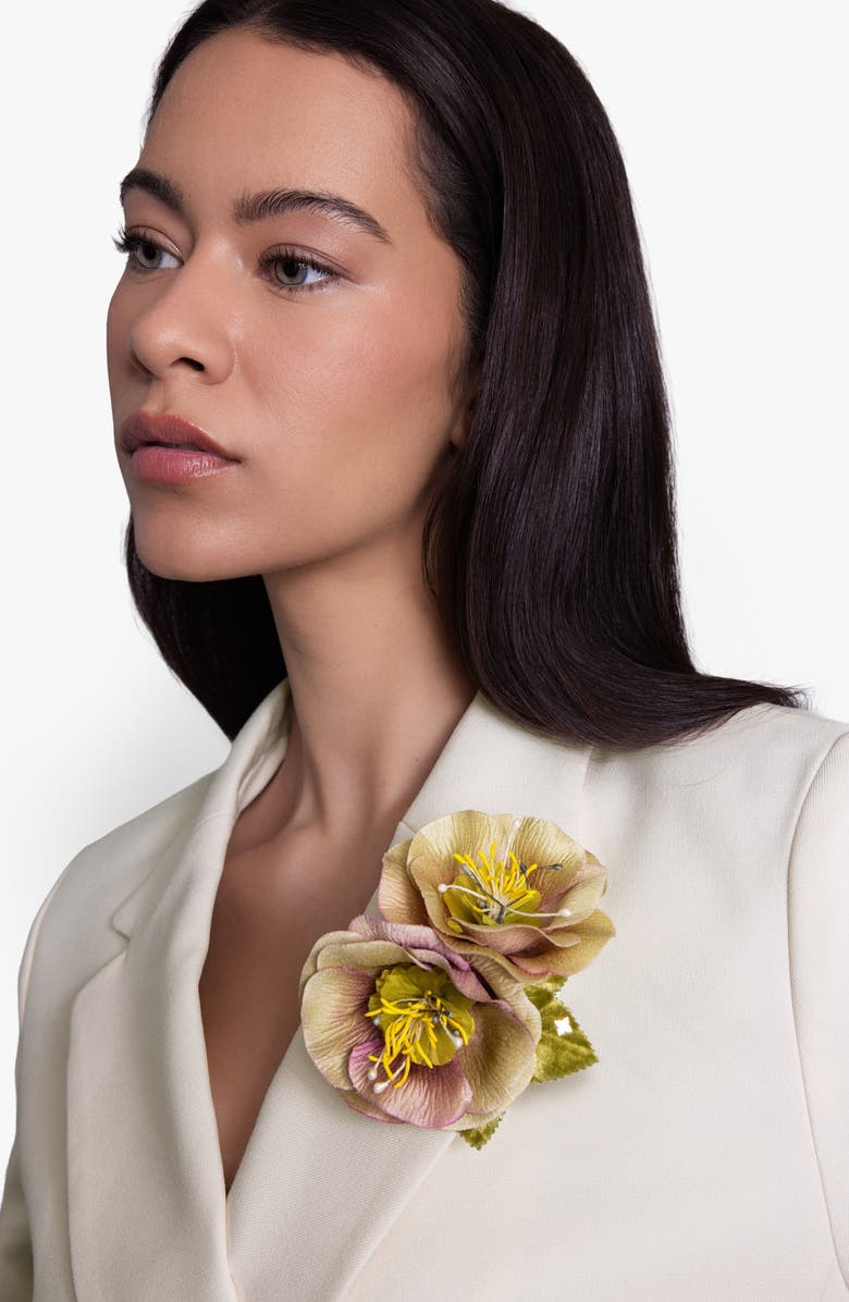 Helena Simon The Hellebore Floral Brooch, Alternate, color, Yellow