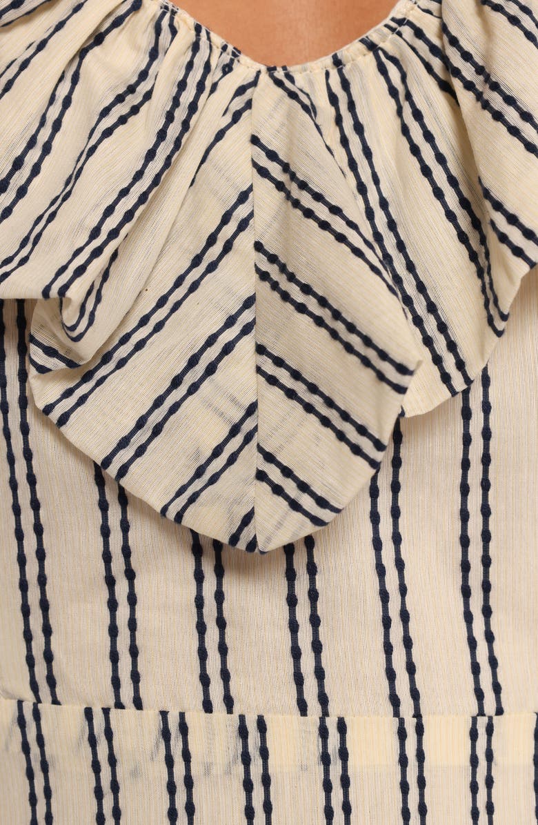 Petal & Pup Bobbie Ruffle Maxi Dress, Alternate, color, Neutral Stripe