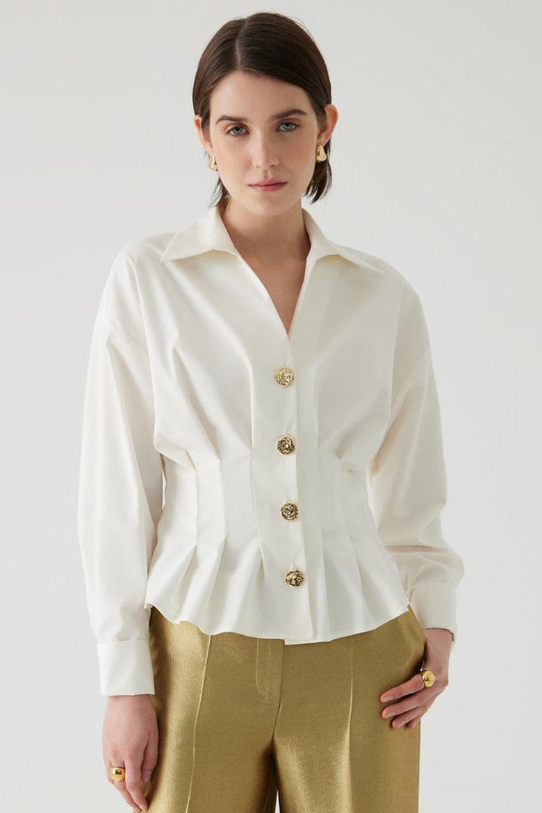 Agustin Cotton Shirt, Main, color, BONE