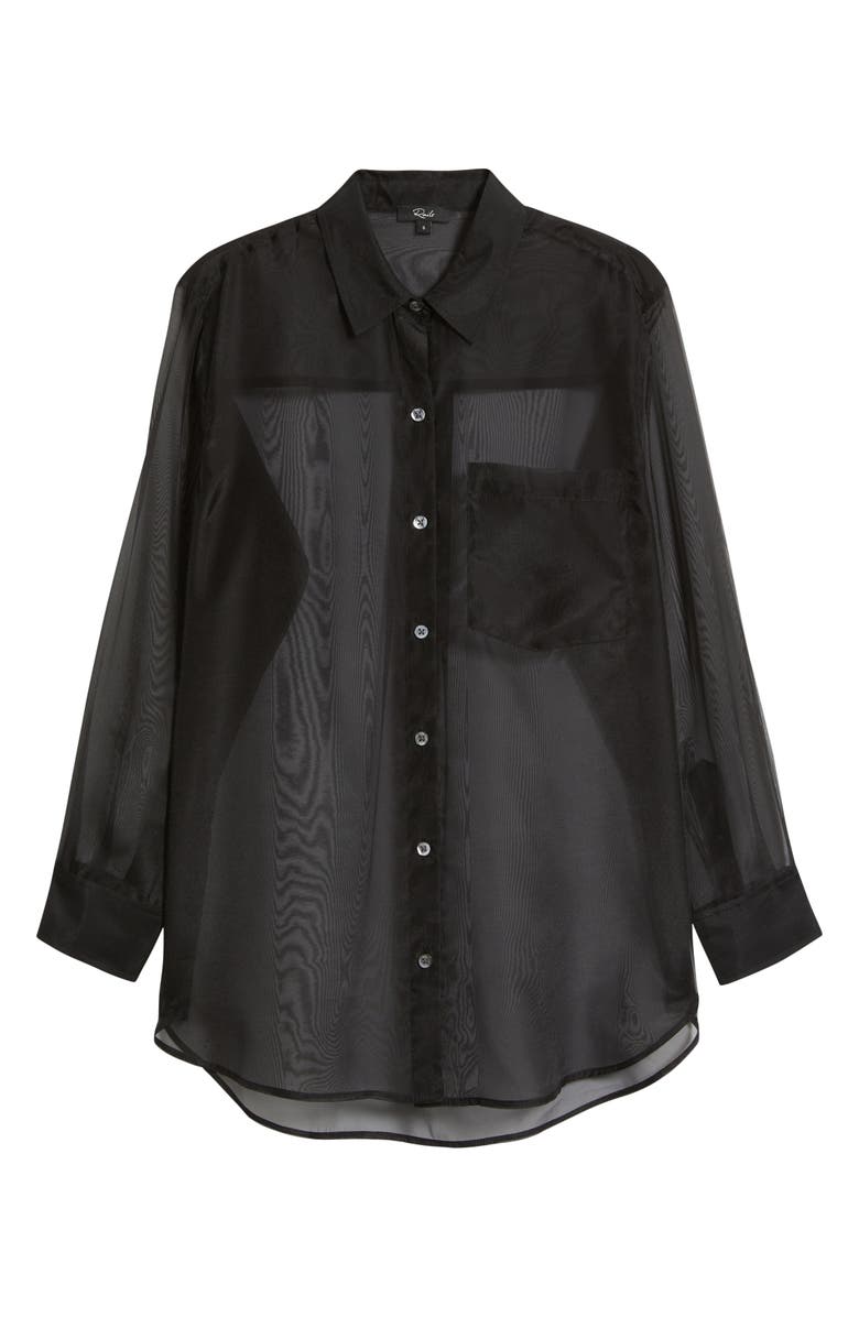 Rails Sofiya Sheer Oversize Button-Up Shirt, Alternate, color, Black