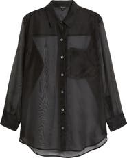 Rails Sofiya Sheer Oversize Button-Up Shirt