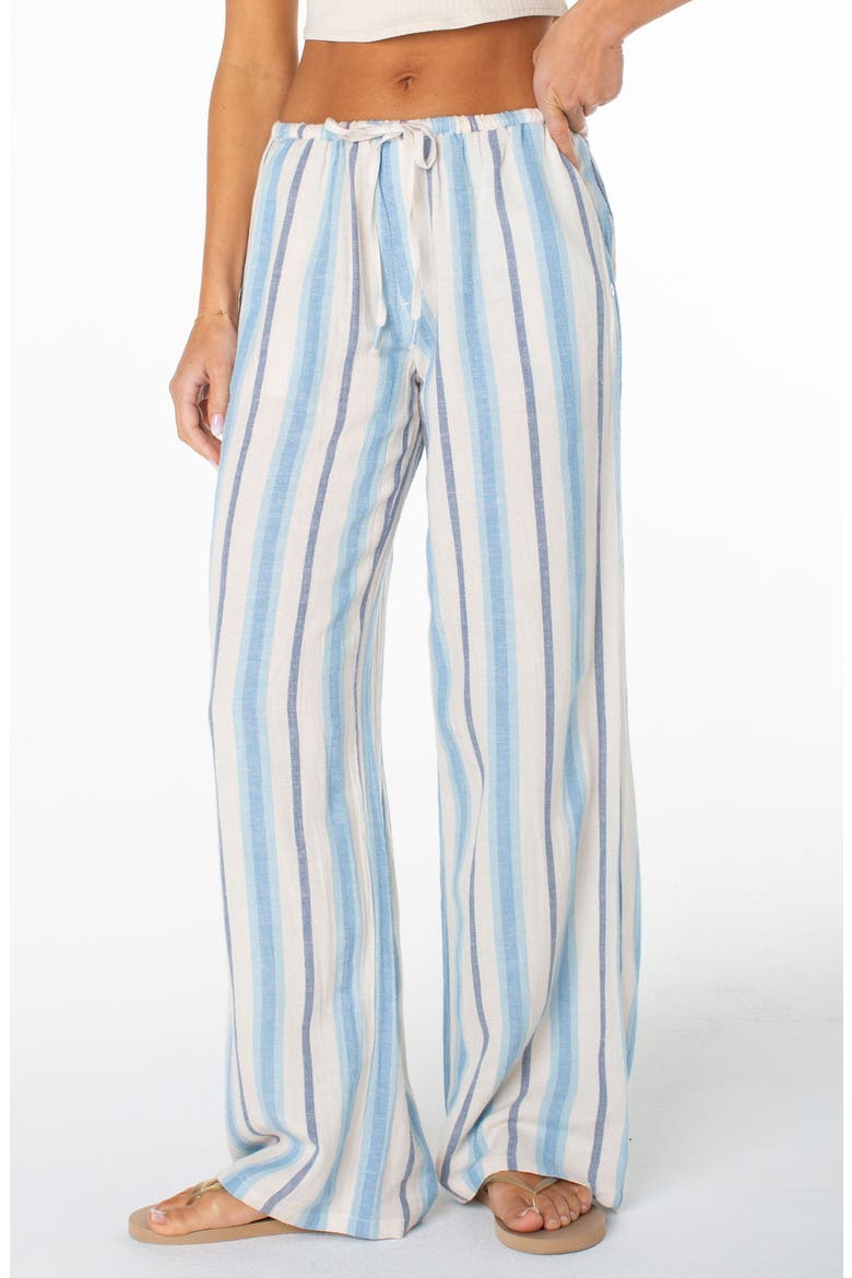 Iyla 2 Stripe Wide Leg Drawstring Pants, Main, color, CERULEAN