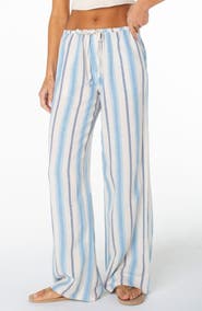 Roxy Iyla 2 Stripe Wide Leg Drawstring Pants