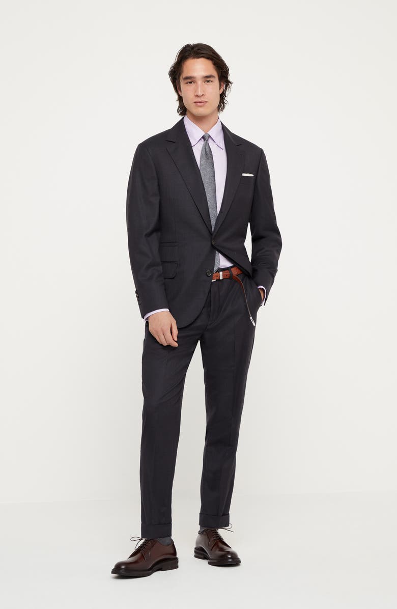 Brunello Cucinelli Houndstooth trousers, Alternate, color, Anthracite