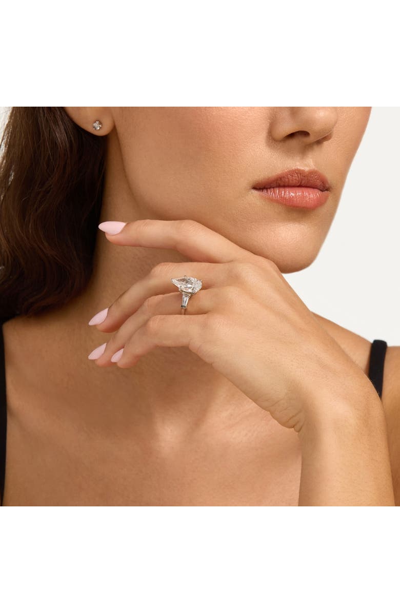 Bliss Diamond 5 3/4Ct Certified Pear & Baguette Diamond Engagement Ring 14k Gold Lab grown, Alternate, color, 14K White Gold