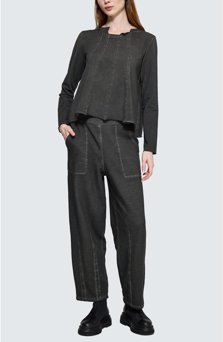 LUUKAA Drishti Asymmetrical Blouse, Alternate, color, Misty Black