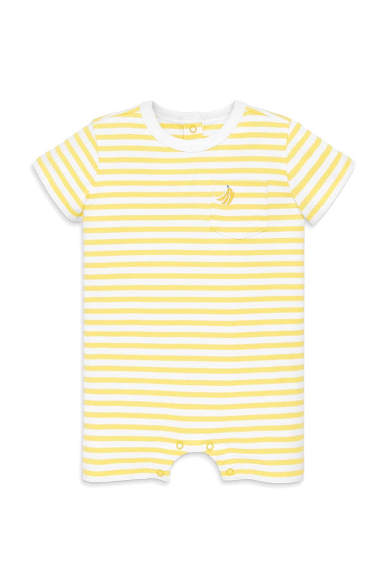 Baby Embroidered Stripe Pocket Shortie, Main, color, Sunlight White Stripe