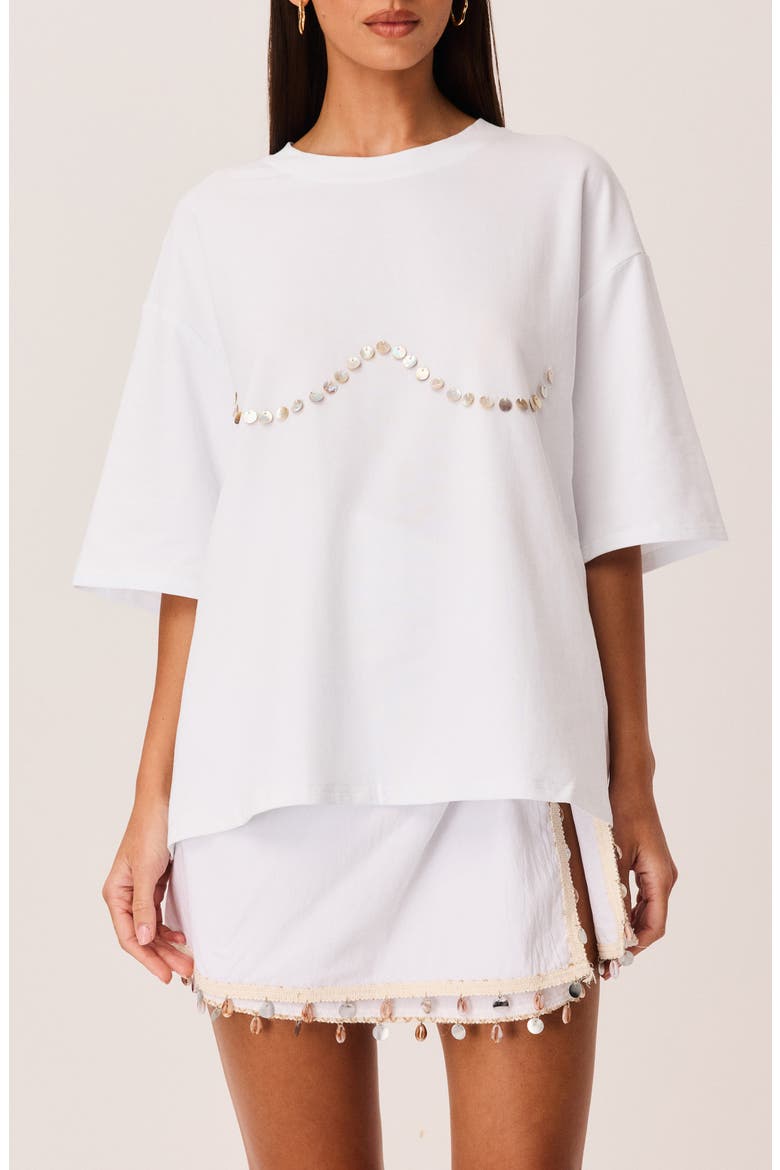 Lyla Shell T-Shirt, Main, color, WHITE