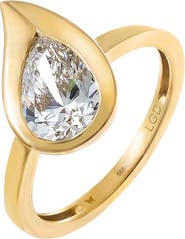 BY ADINA EDEN Lab Grown Diamond Curved Pear Pinky Ring 14K