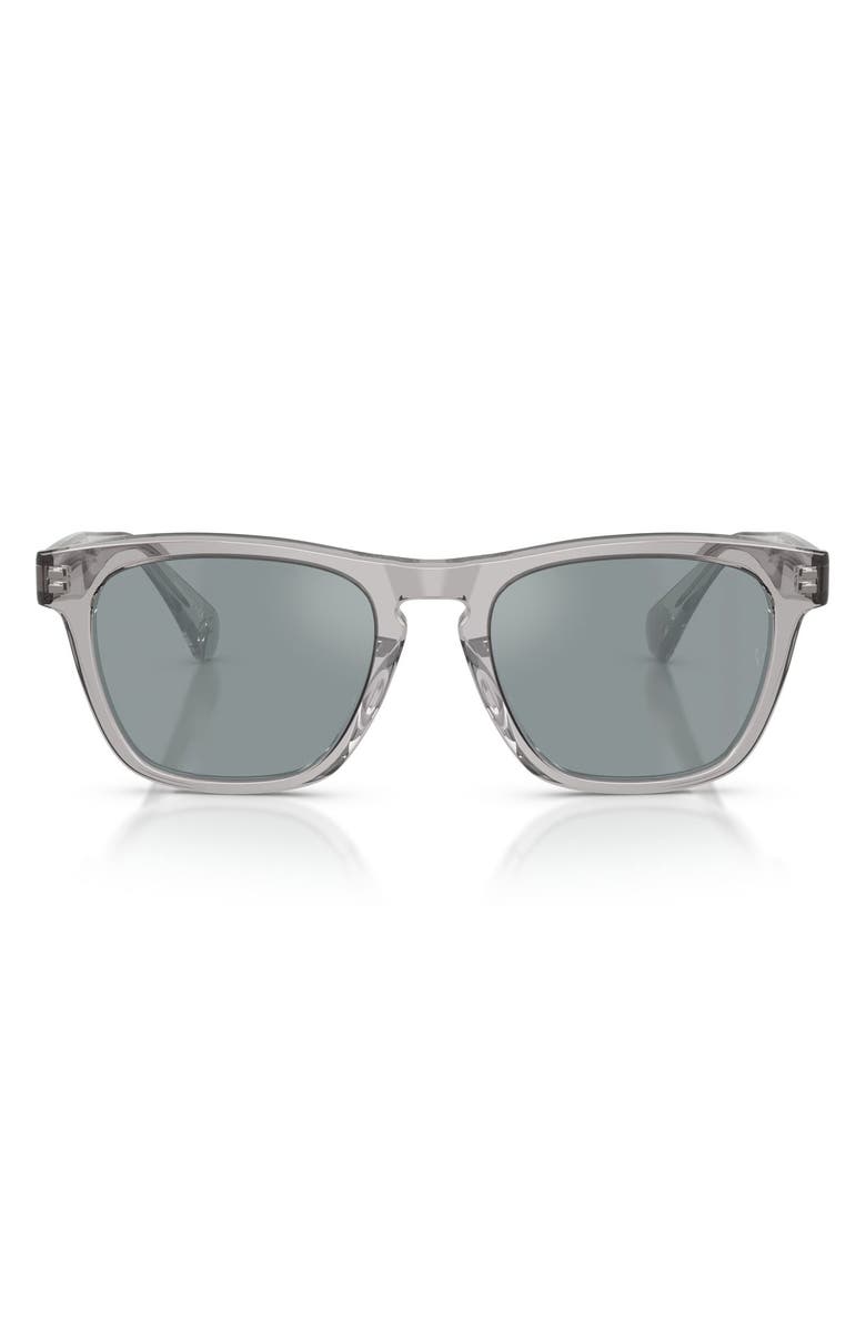 Oliver Peoples R-3 54mm Polarized Round Sunglasses, Main, color, Grey / Polar Flash Mirror