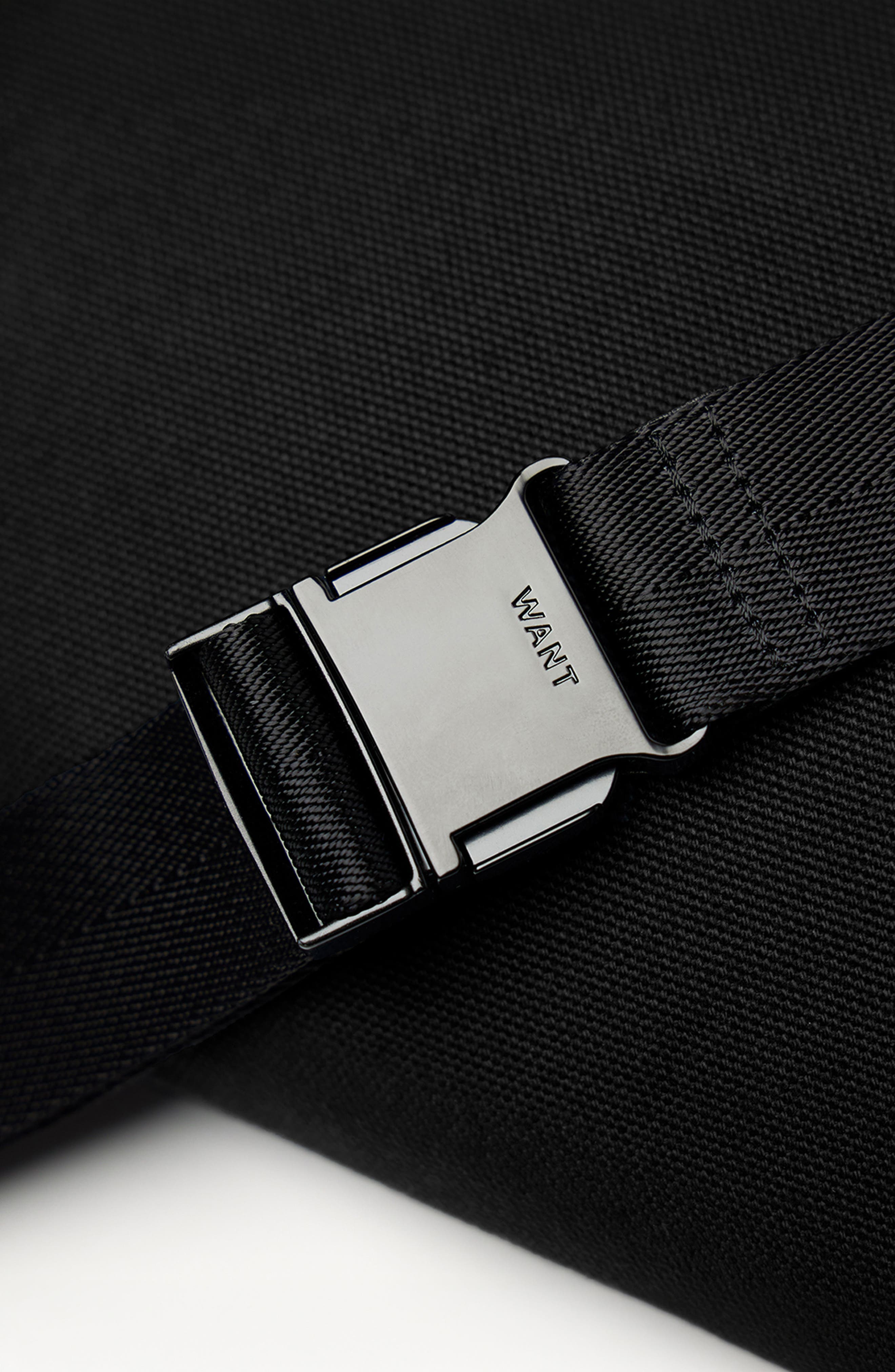 WANT Les Essentiels Atlin Organic Cotton Canvas Belt Bag, Alternate, color, Black