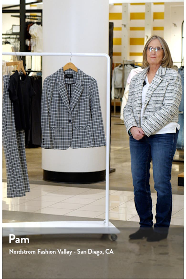 Fitted One-Button Plaid Blazer video