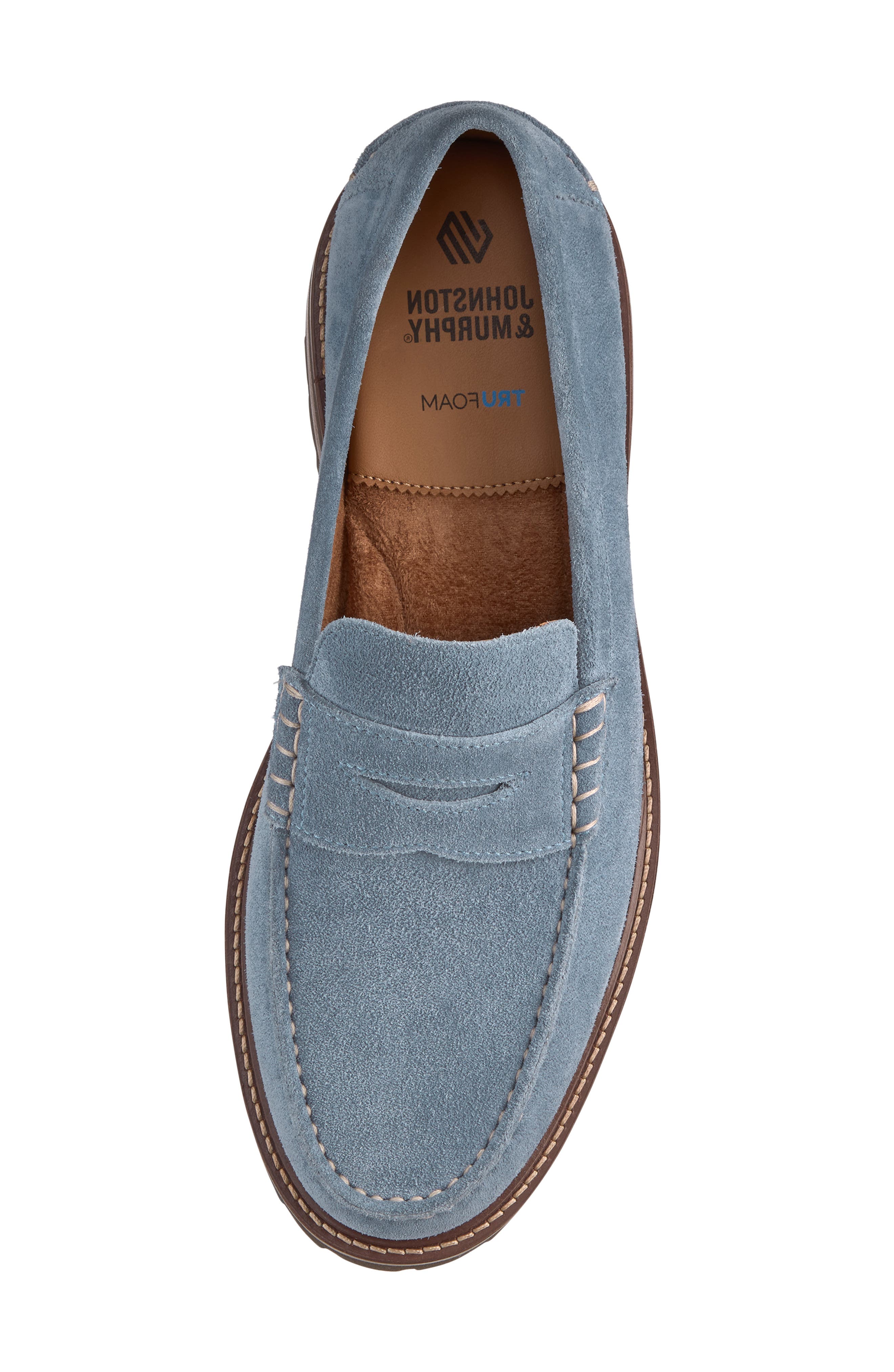 Johnston & Murphy Collier Penny Loafer, Alternate, color, Denim Suede