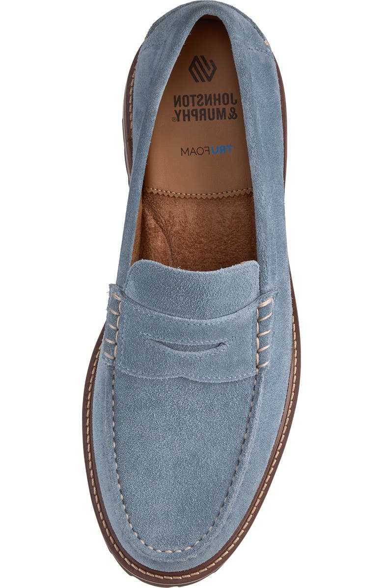 Johnston & Murphy Collier Penny Loafer, Alternate, color, Denim Suede