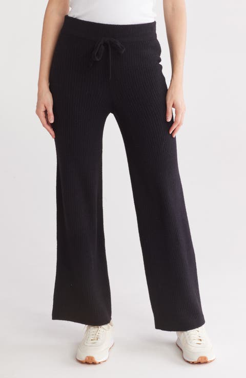 Wide Leg Drawstring Chenille Pants