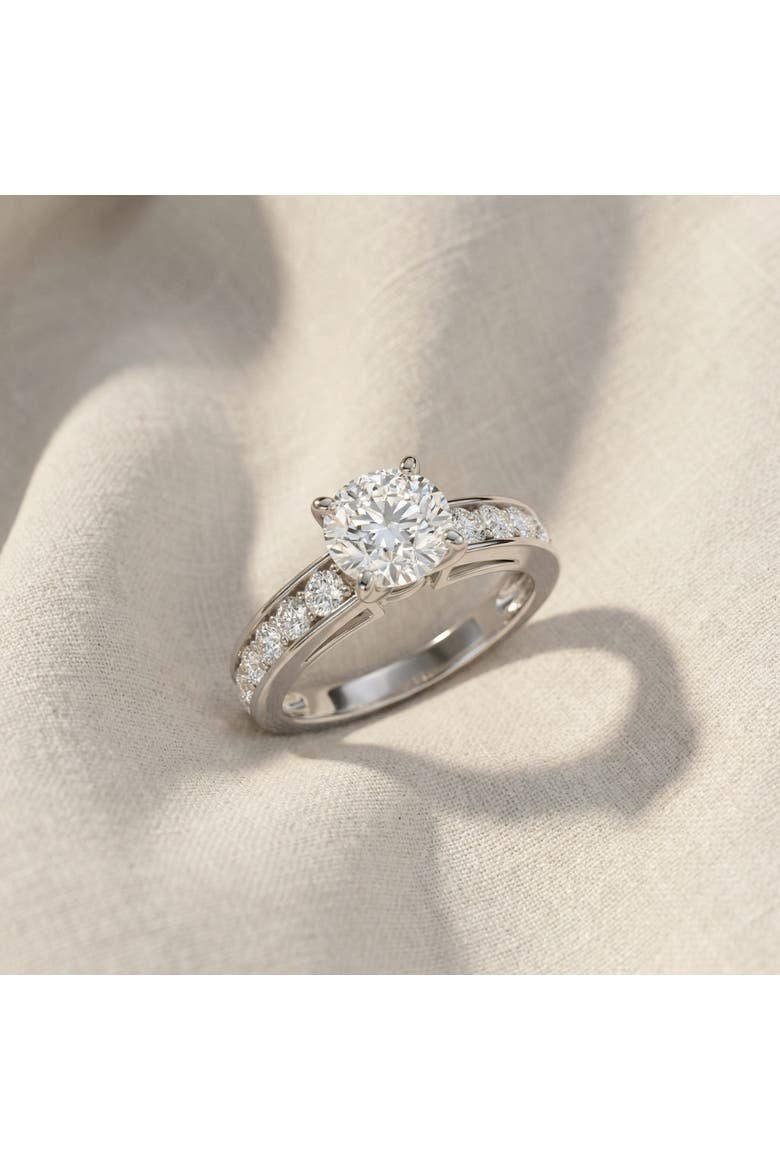 Certified 3 Ct Diamond Engagement Ring Cathedral Lab Grown, Alternate, color, 14k White Gold