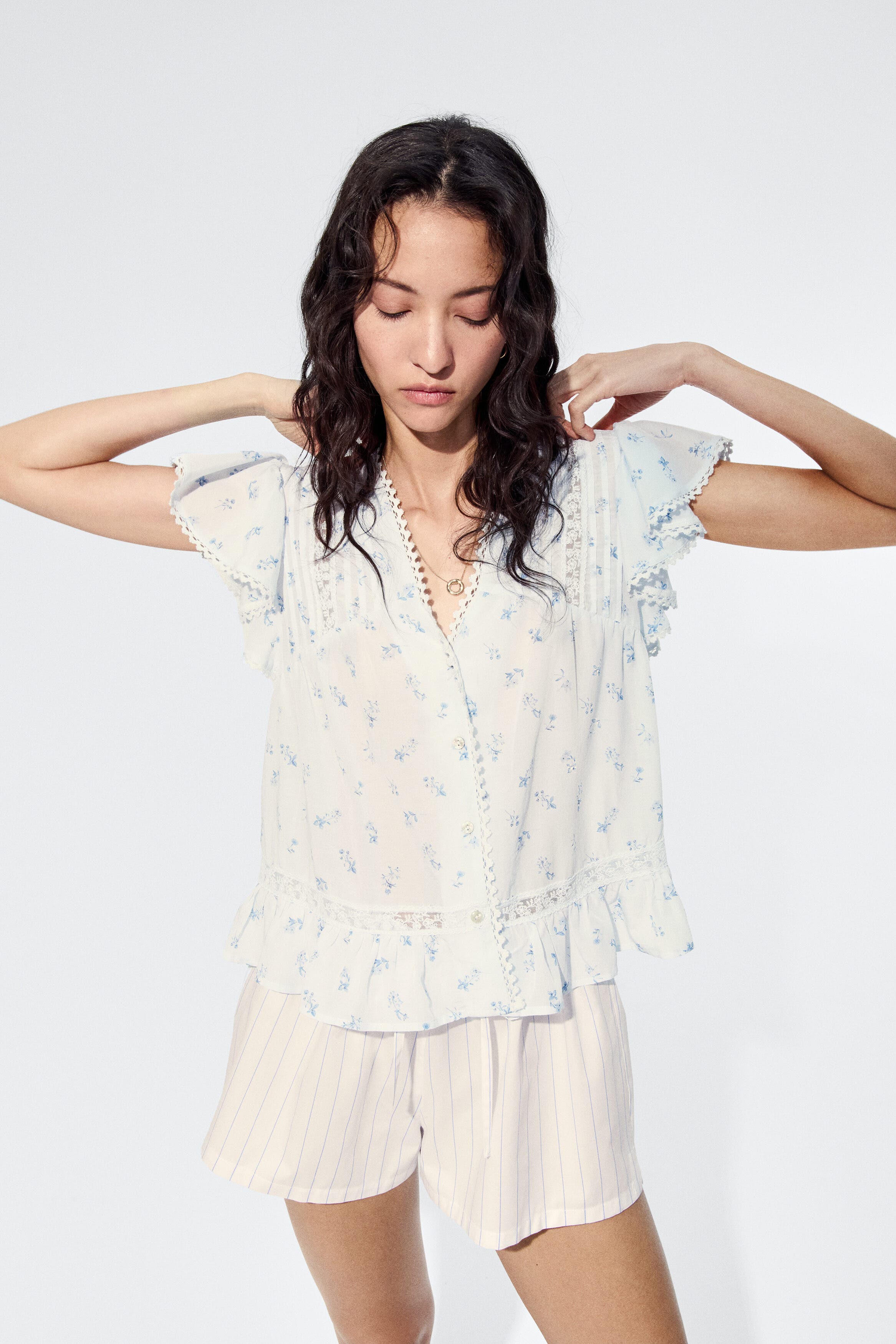 Lace-inset blouse - image 2