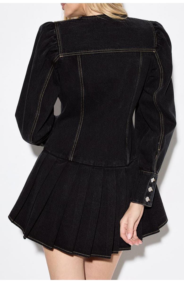 MissPap Premium Denim Balloon Sleeve Dress, Alternate, color, Washed Black