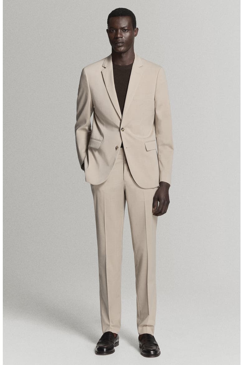 Super Slim Fit Stretch Suit Pants, Alternate, color, BEIGE