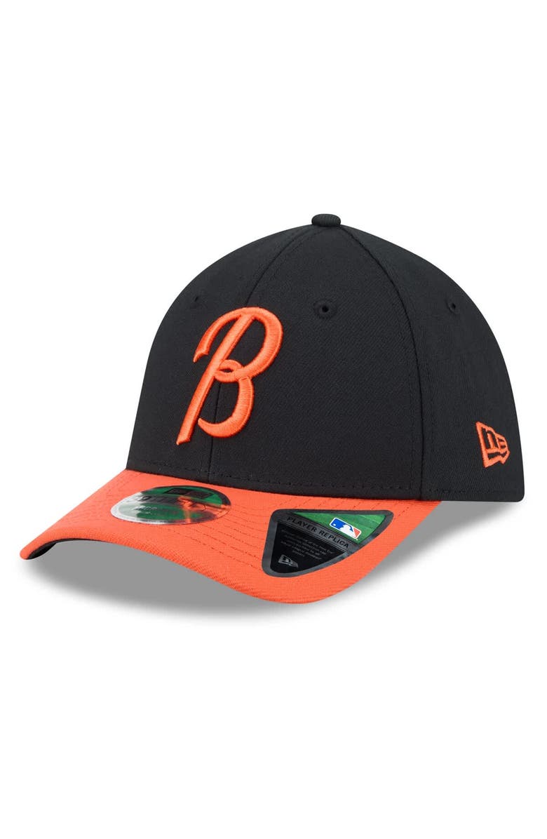 New Era Men's New Era  Black/Orange Baltimore Orioles Player Replica 39THIRTY Flex Hat, Main, color, Black