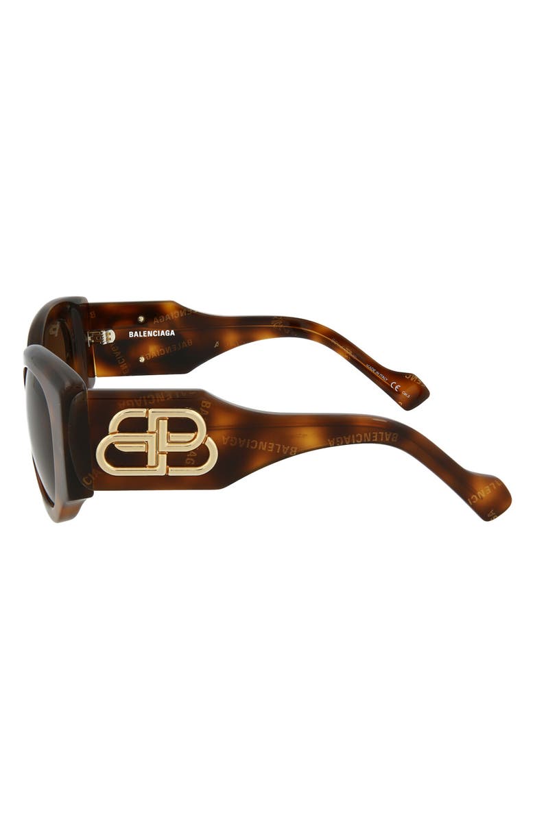 Balenciaga 50mm Oval Sunglasses, Alternate, color, Havana Havana Brown