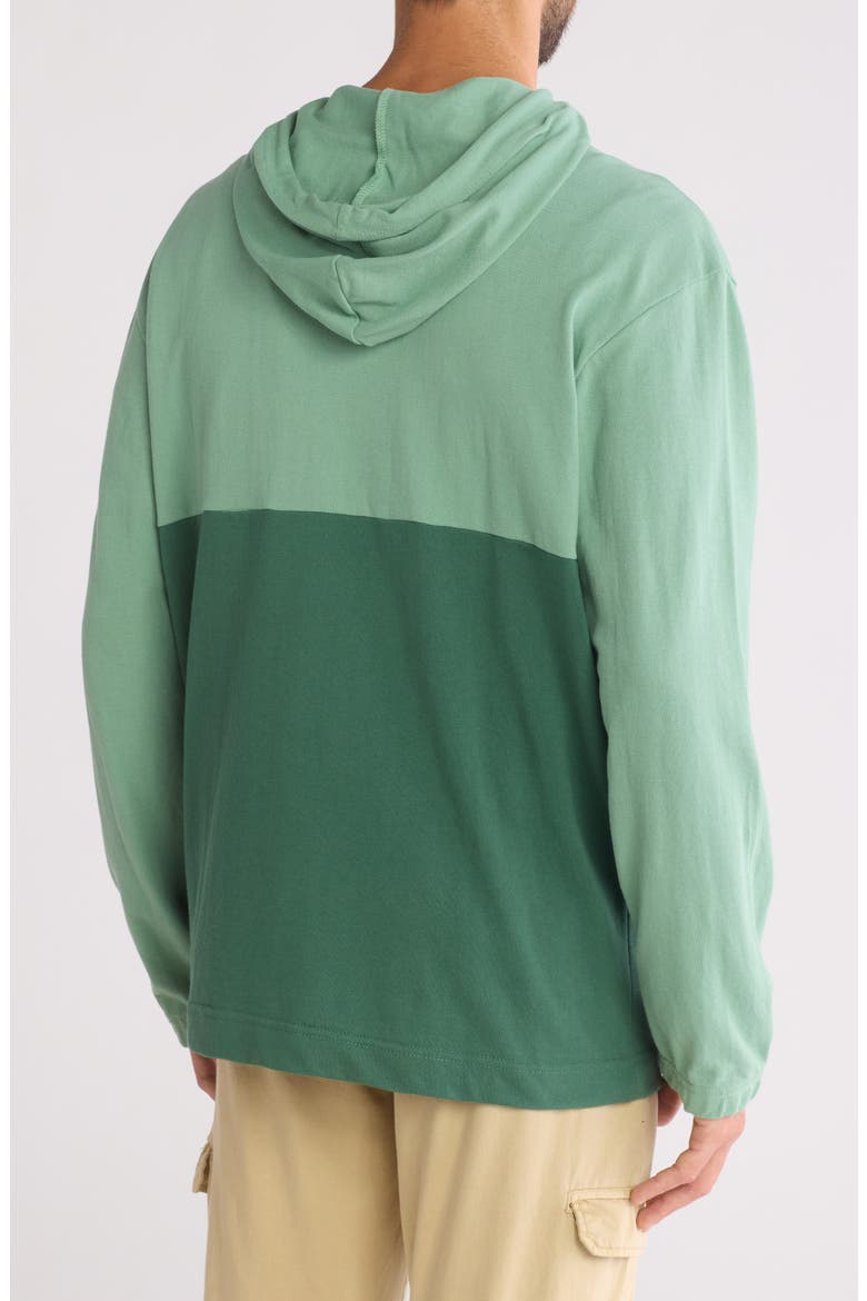 Abner Colorblock Full Zip Hoodie, Alternate, color, DARK GREEN