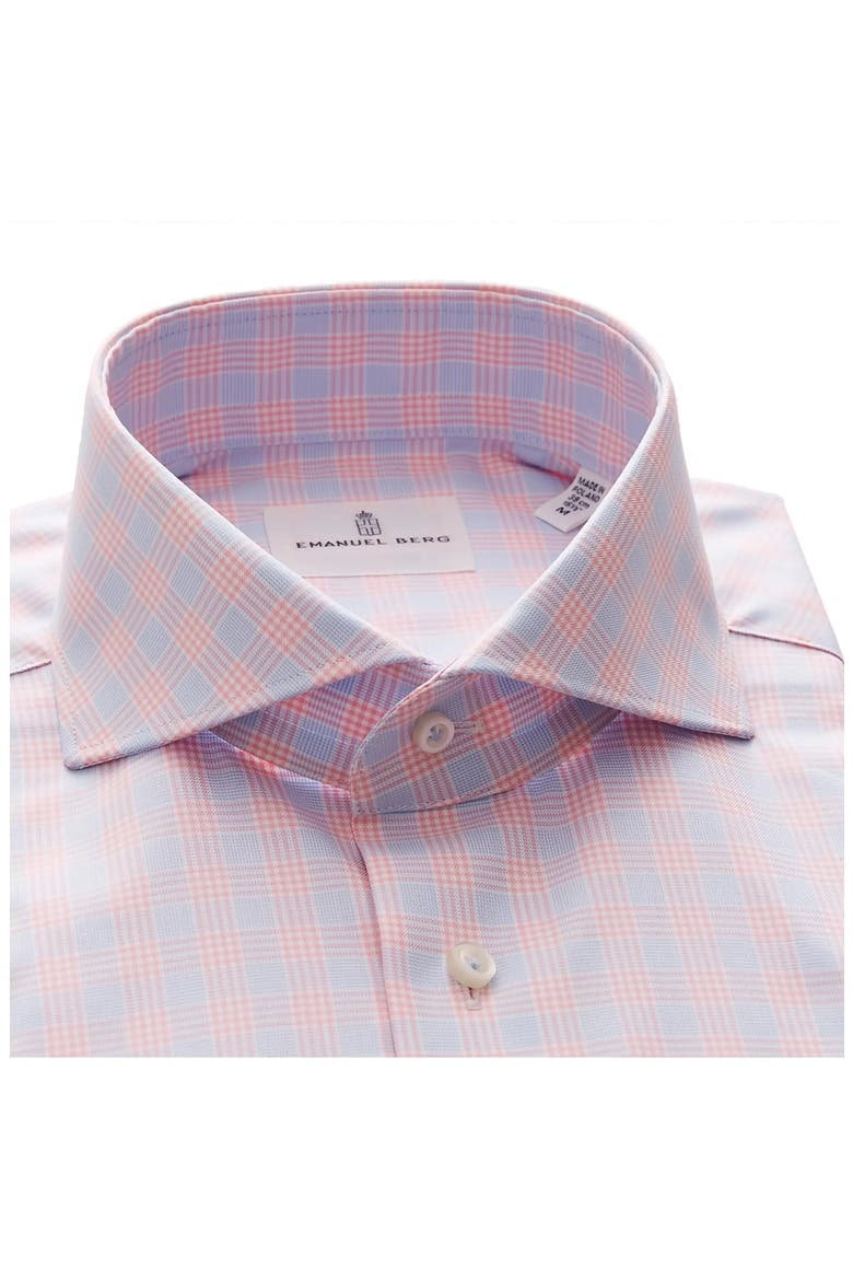 Prince of Wales Modern Fit Check Twill Button-Up Shirt, Alternate, color, LIGHT PASTEL PINK