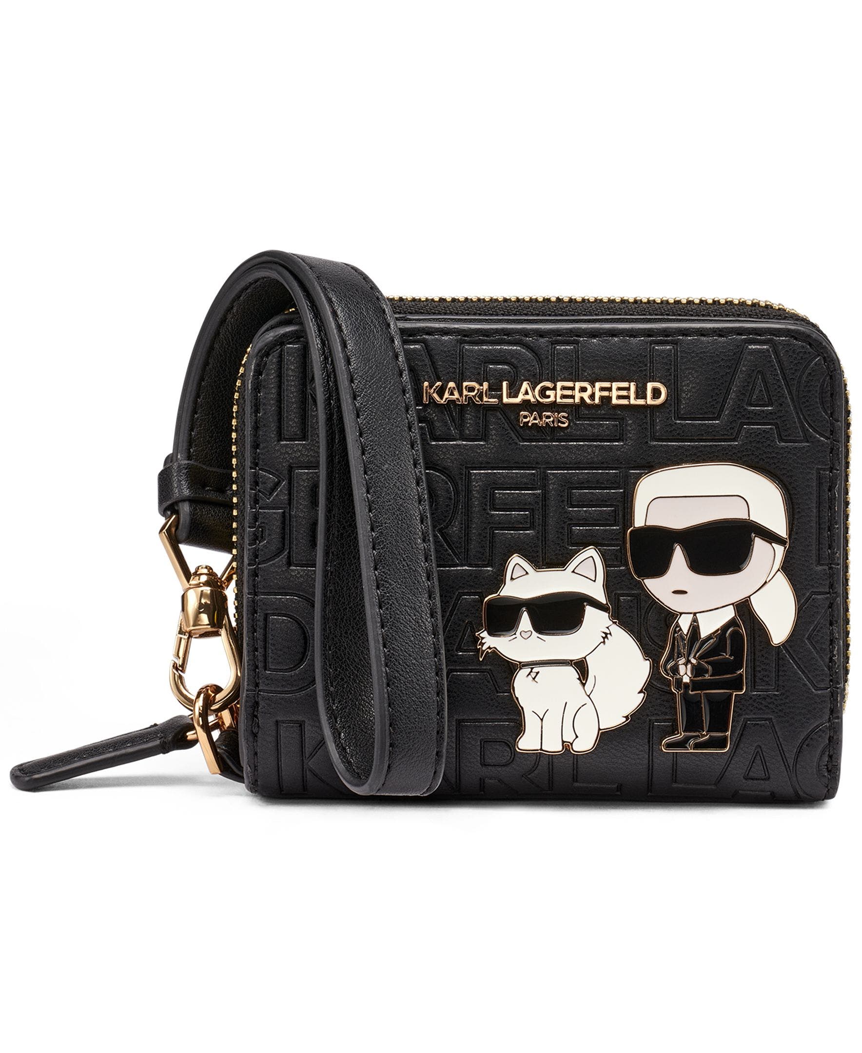 KARL LAGERFELD PARIS Meribel Wallet, Main, color, Black/Gold