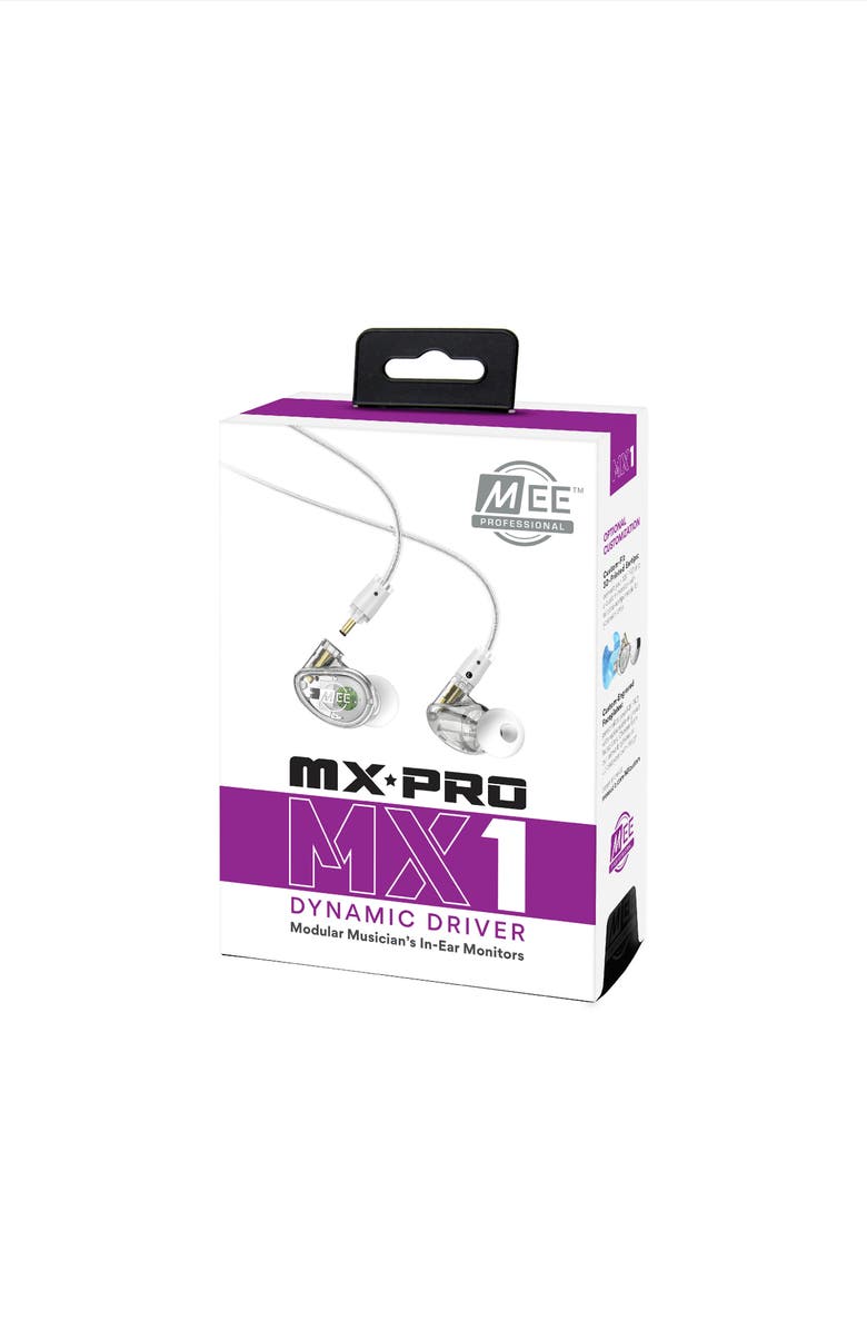 MEE audio MX1 PRO Single Driver Musicians' In-Ear Monitors, Alternate, color, Clear